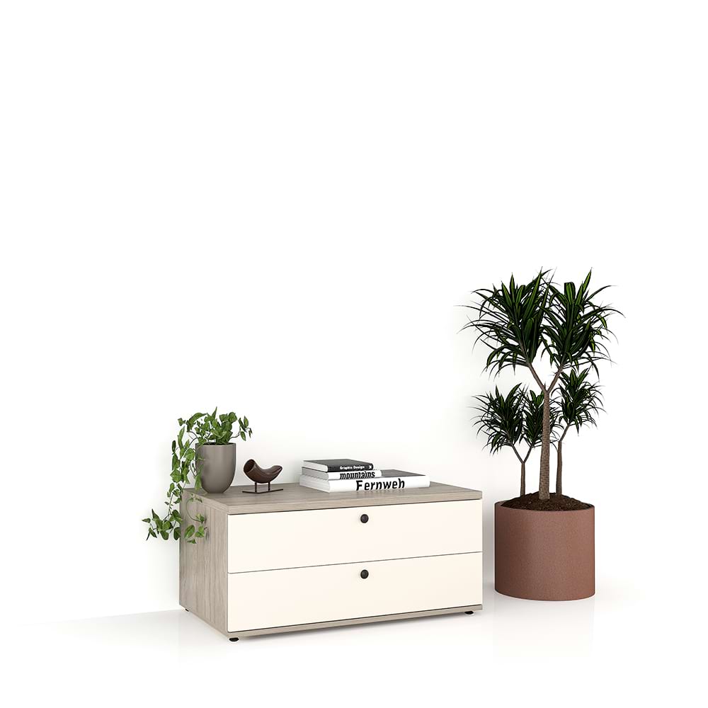 Comoda living CUBO 90, 2 sertare, Clasic, Oak, Vizon 1 Comoda TV CUBO 90 2S Clasic Oak Vizon.jpg