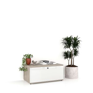 Comoda TV CUBO 90 Clasic Oak Alb Gloss.jpg
