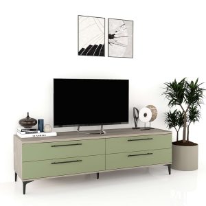Comoda TV CUBO B180 4 sertare Oak Pesto.jpg