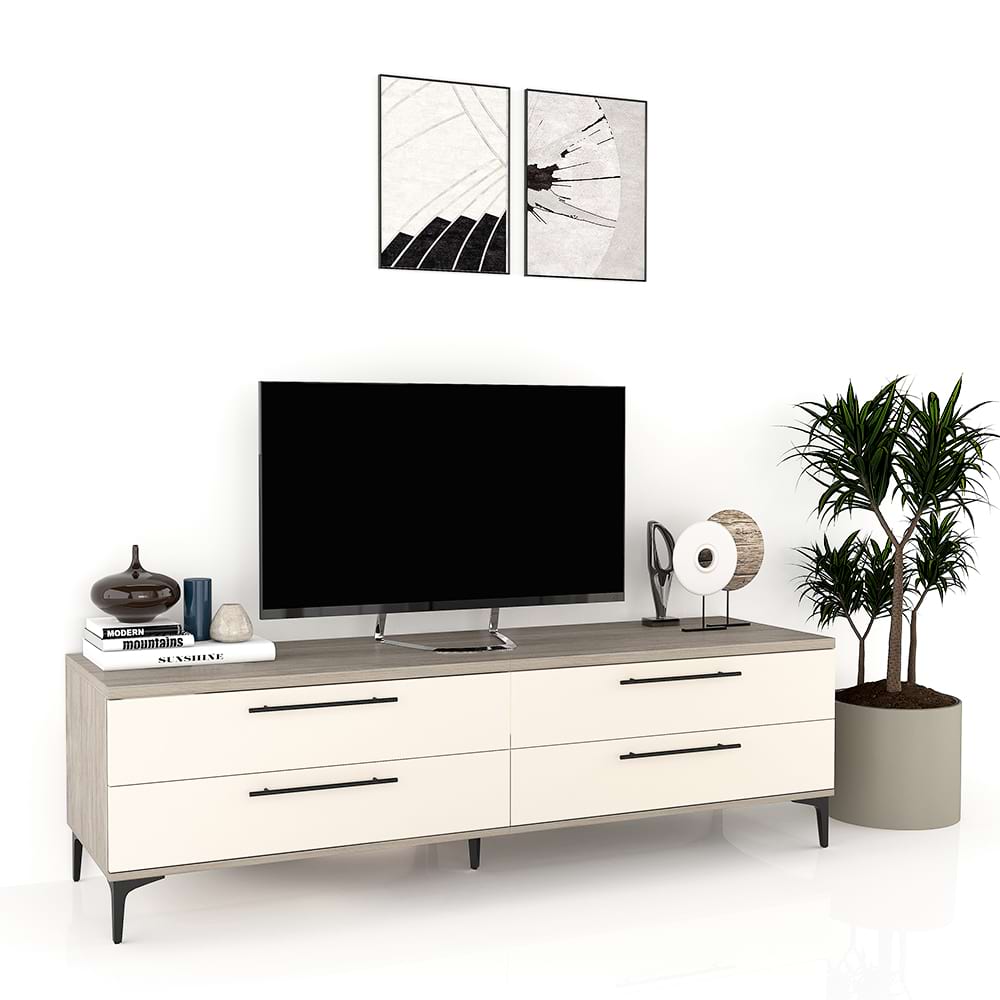 Comoda TV CUBO 180, 4S, Italian, Oak, Vizon 1 Comoda TV CUBO B180 4 sertare Oak Vizon.jpg