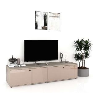 Comoda living CUBO 180 2u Clasic Oak Cappuccino Gloss.jpg