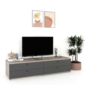 Comoda living CUBO 180 4 sertare Clasic Oak Antracit.jpg