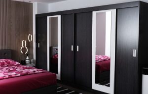 Set Mobila Dormitor Bingo F Tapitat Wenge Dulap Dublu - imagine 2