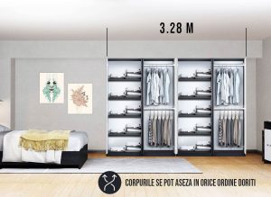 Dressing 3.28m / Dulap Dormitor Mario - imagine 2