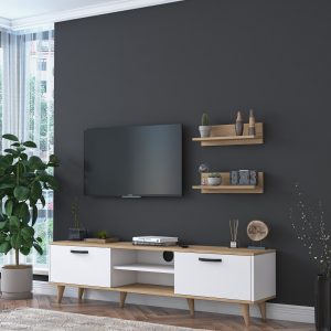 l comoda tv cu 2 rafturi wren m48 1043 pal melaminat albnuc 1.jpg