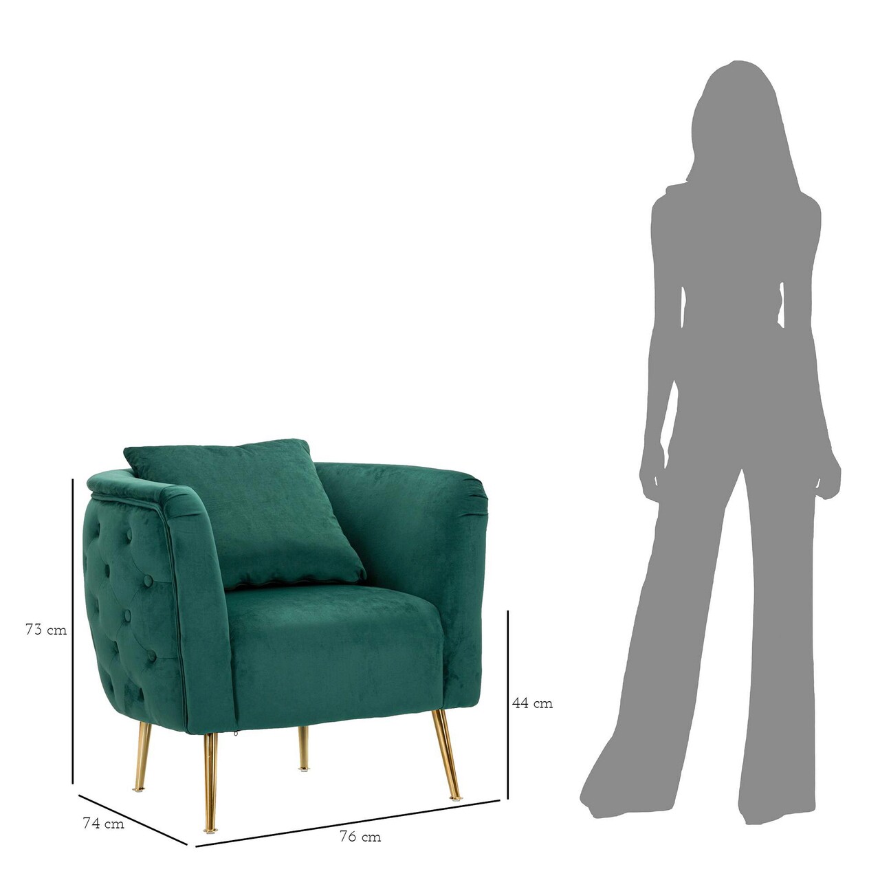 Fotoliu Bucarest, Mauro Ferretti, 76 x 74 x 71 cm, catifea, verde 11 l fotoliu bucarest mauro ferretti 76 x 74 x 71 cm catifea verde 10.jpg