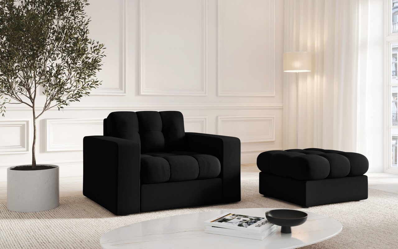 Fotoliu, Justin, Micadoni Home, BL, 97x90x72 cm, poliester, negru 6 l fotoliu justin micadoni home bl 97x90x72 cm poliester negru 5.jpg