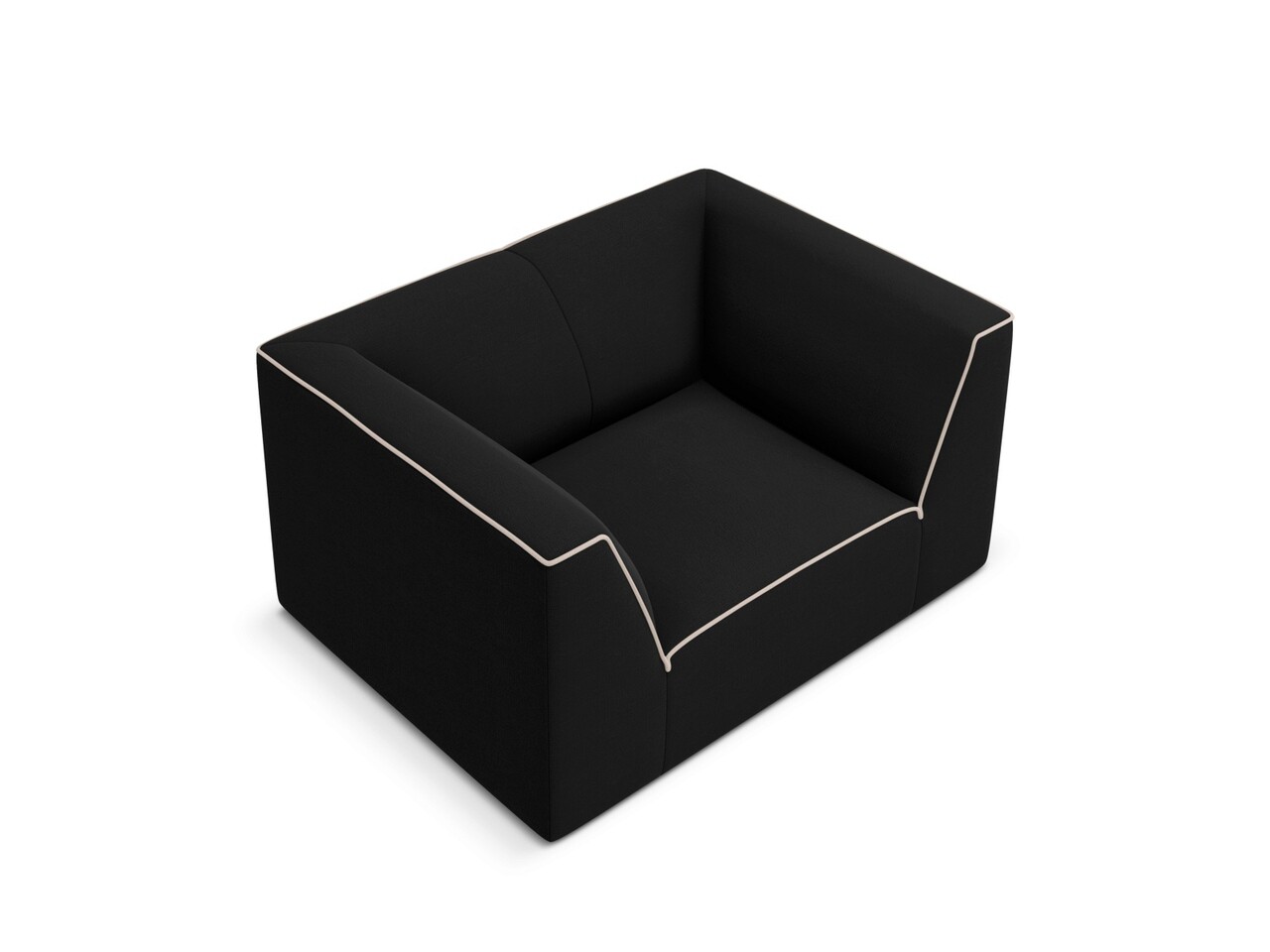 Fotoliu, Ruby, Micadoni Home, BL, 120x93x69 cm, tesatura chenille, negru/bej 2 l fotoliu ruby micadoni home bl 120x93x69 cm tesatura chenille negrubej 1.jpg