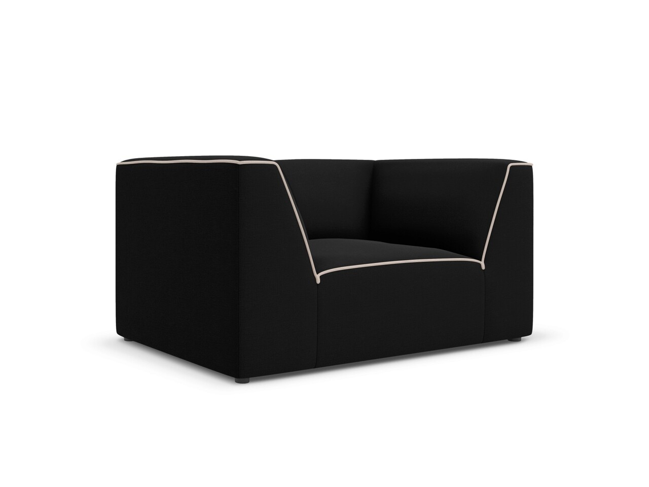 Fotoliu, Ruby, Micadoni Home, BL, 120x93x69 cm, tesatura chenille, negru/bej 3 l fotoliu ruby micadoni home bl 120x93x69 cm tesatura chenille negrubej 2.jpg