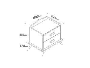 Noptiera Andaz, Zena Home, 60x42.1x58.6 cm, alb - imagine 5