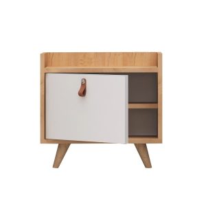 Noptiera Dopo, Mod Design, 50x40x55 cm, alb/maro - imagine 4