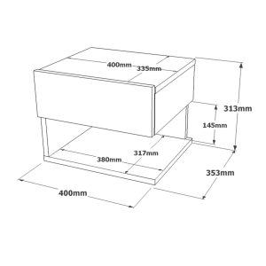 Noptiera LV27, Yardley, 40x31.3x35.3 cm, fixare pe perete, argintiu - imagine 9