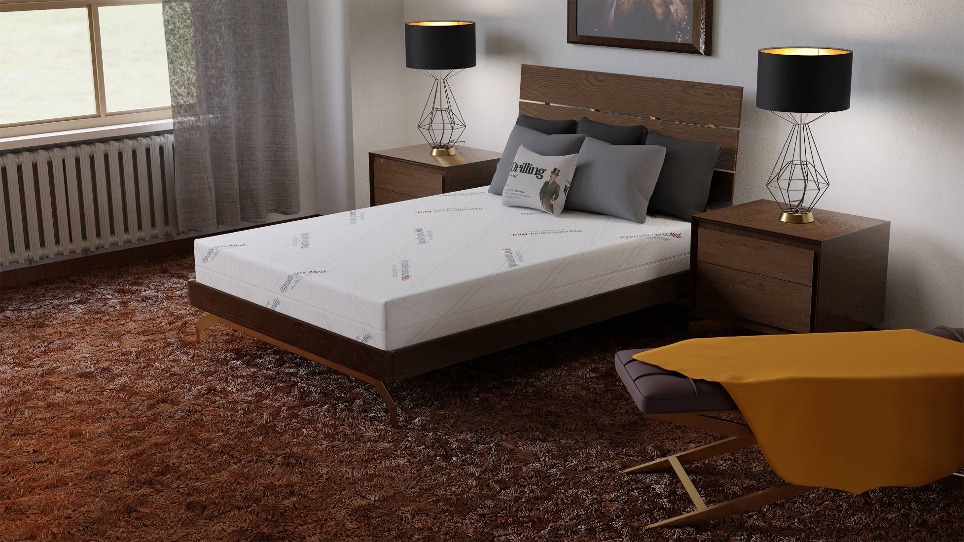 Saltea cu spuma poliuretanica Somnart HypoallergenicMed Antibacteria, 160x200, inaltime 18 cm, antibacterii, husa detasabila, fermitate medie 4 saltea hypoallergenicmed antibacteria 3d somnart.jpg