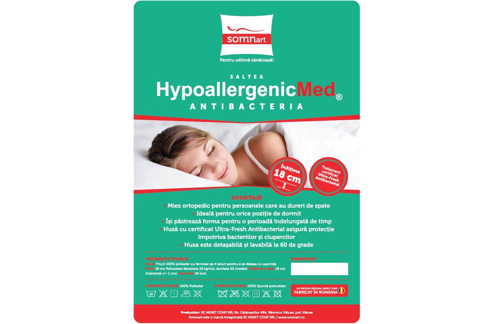 Saltea cu spuma poliuretanica Somnart HypoallergenicMed Antibacteria, 160x200, inaltime 18 cm, antibacterii, husa detasabila, fermitate medie 14 saltea hypoallergenicmed antibacteria 6.jpg