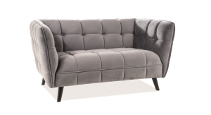 sofa eleganta castello 2 tapitata in stofa catifea de culoare gri si lemn.png