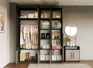 Dulap Inalt 2m Gri Noce - imagine 2