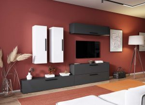 Living Pati 147 - Mobila Sufragerie Gri Antracit + Alb - imagine 2