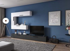 Living Pati 171 - Mobila Sufragerie Gri Antracit + Alb - imagine 2