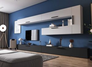 Living Pati 179 - Mobila Sufragerie Gri Antracit + Alb - imagine 2