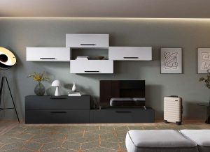 Living Pati 219 - Mobila Sufragerie Gri Antracit + Alb - imagine 2