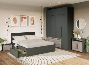 Dulap Inalt 2m Gri Noce - imagine 3