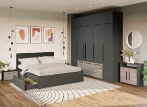 Dulap Inalt 2.5m Gri Noce - imagine 3