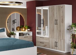 Dulap Relax Alb / Stejar k02 - C164/06 cu oglinda - imagine 2