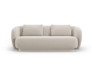 Canapea 2 locuri, Camden, Cosmopolitan Design, 169x102x72 cm, catifea, bej deschis - imagine 2