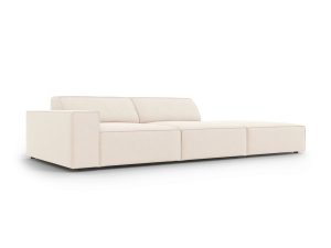 Canapea 3 locuri cotiera dreapta, Jodie, Micadoni Home, BL, 262x102x70 cm, catifea, bej deschis - imagine 4