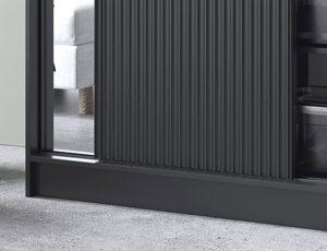 Dulap pentru haine cu oglinda ELTAP, Prescco II, 120x60x220 cm, MDF/ABS, negru - imagine 4