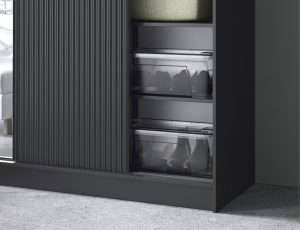 Dulap pentru haine cu oglinda ELTAP, Prescco II, 120x60x220 cm, MDF/ABS, negru - imagine 5