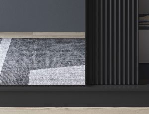 Dulap pentru haine cu oglinda ELTAP, Prescco III, 180x60x220 cm, MDF/ABS, negru - imagine 4