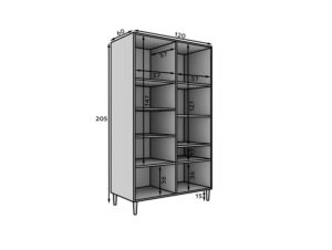 Dulap pentru haine ELTAP, Dullum, 120x60x205 cm, PAL/PVC, alb - imagine 11