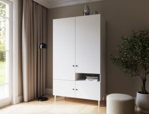 Dulap pentru haine ELTAP, Dullum, 120x60x205 cm, PAL/PVC, alb - imagine 3