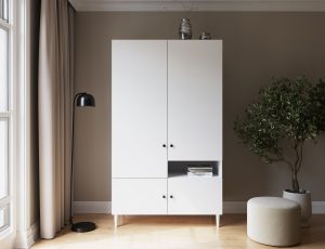 Dulap pentru haine ELTAP, Dullum, 120x60x205 cm, PAL/PVC, alb - imagine 5