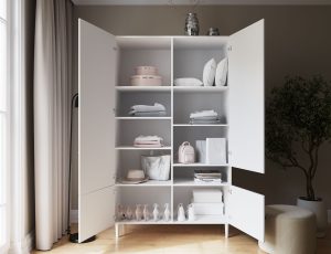 Dulap pentru haine ELTAP, Dullum, 120x60x205 cm, PAL/PVC, alb - imagine 9