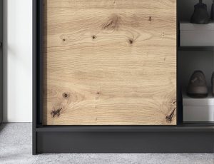 Dulap pentru haine ELTAP, Esville II, 120x60x220 cm, MDF/ABS, negru/stejar - imagine 5