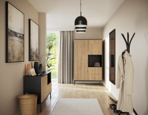 Dulap pentru haine ELTAP, Lanzzi, 120x60x200 cm, MDF laminat, negru/stejar - imagine 6