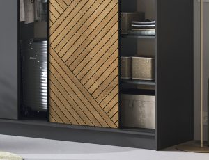 Dulap pentru haine ELTAP, Marrphy III, 180x60x220 cm, MDF/ABS, negru/maro - imagine 5