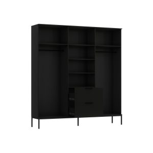 Dulap pentru haine ELTAP, Meorati, 185x60x200 cm, PAL/ABS, negru/maro - imagine 4