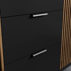 Dulap pentru haine ELTAP, Meorati, 185x60x200 cm, PAL/ABS, negru/maro - imagine 6