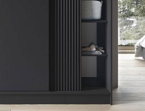 Dulap pentru haine ELTAP, Prescco III, 180x60x220 cm, MDF/ABS, negru - imagine 5