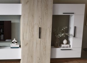 Living Pati 008 - Mobila Sufragerie Alb + Stejar - imagine 2