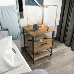 Noptiera Alba - Negru, Oak - imagine 3