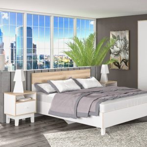 Noptiera Awell Sonoma-Alb 45x44x58 cm - imagine 2