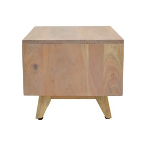 Noptiera Emira, Pako World, Lemn de salcam, Natural, 40x40x35 cm - imagine 5