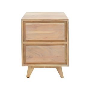 Noptiera Emira, Pako World, Lemn de salcam, Natural, 40x40x54 cm - imagine 4