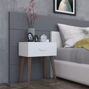 Noptiera Laber melamina alba 45x30x57.5 cm - imagine 2