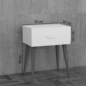 Noptiera Laber melamina alba 45x30x57.5 cm - imagine 5