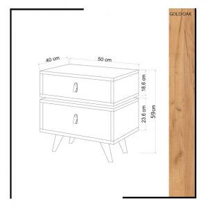 Noptiera Leija Oak-Alb - imagine 4